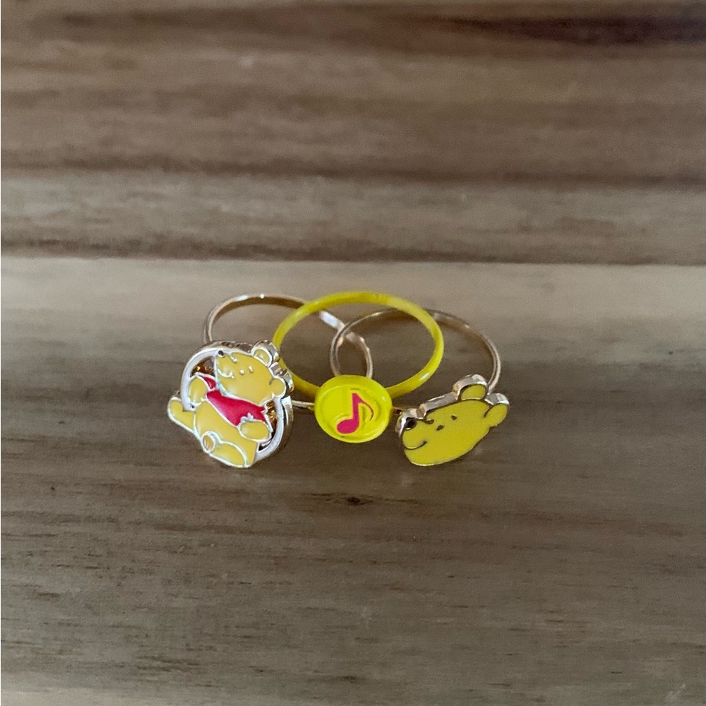 Disney Winnie the Pooh ring 3-pack jewelry size 5-6 NWOT